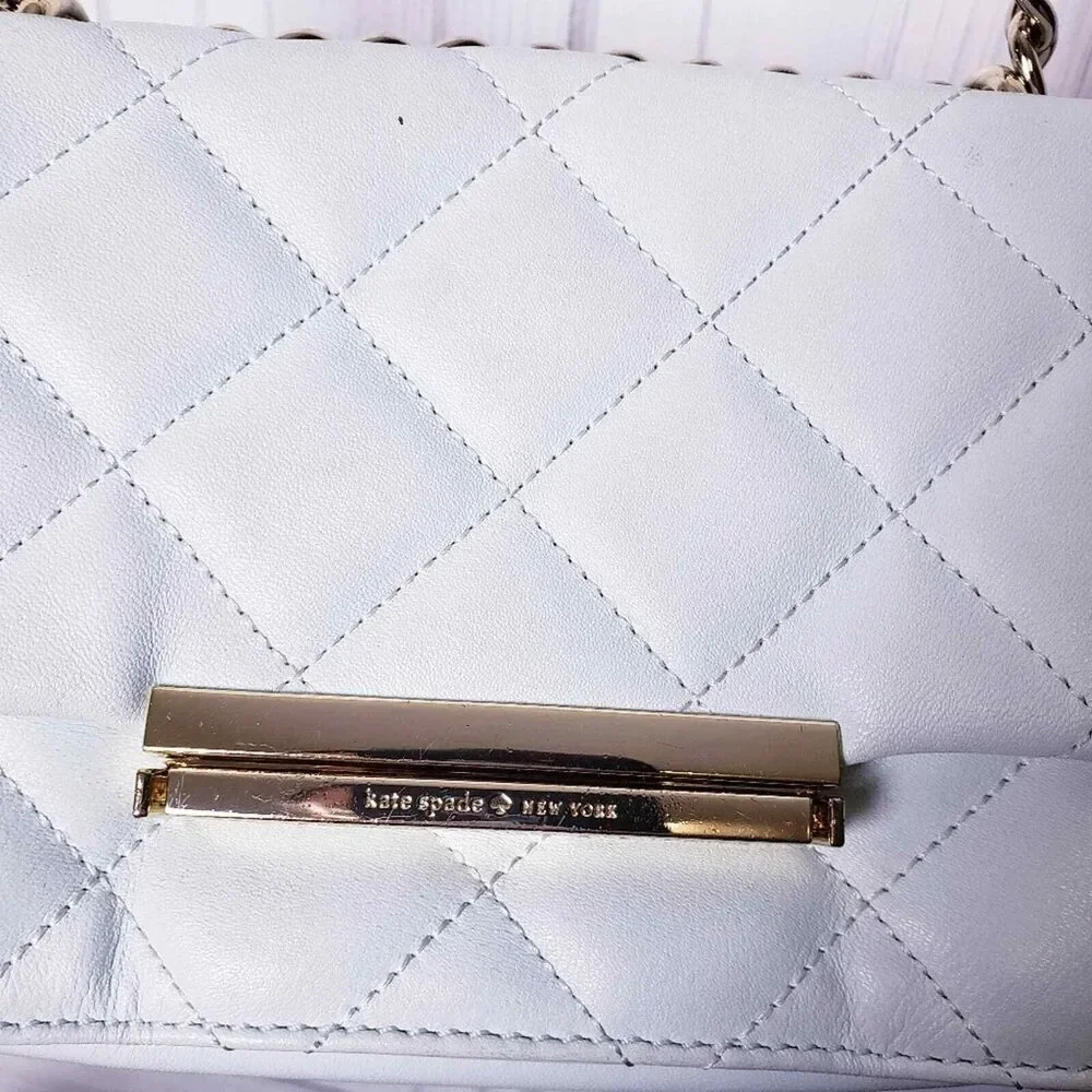 Kate Spade Emerson Place Lawren Quilted Leather Chain Adjustable Strap Crossbody